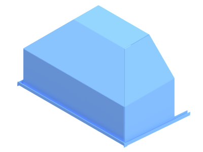 Rendering showing a rainhood intake for blower housing.